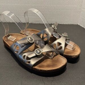 Women’s Sz 8.5/9 EuroWellness Silver Sandals